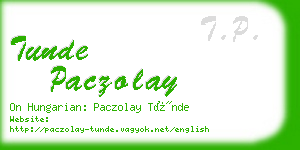 tunde paczolay business card